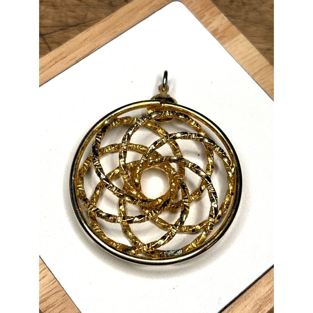 Vintage Gold Tone Spiral Pendant